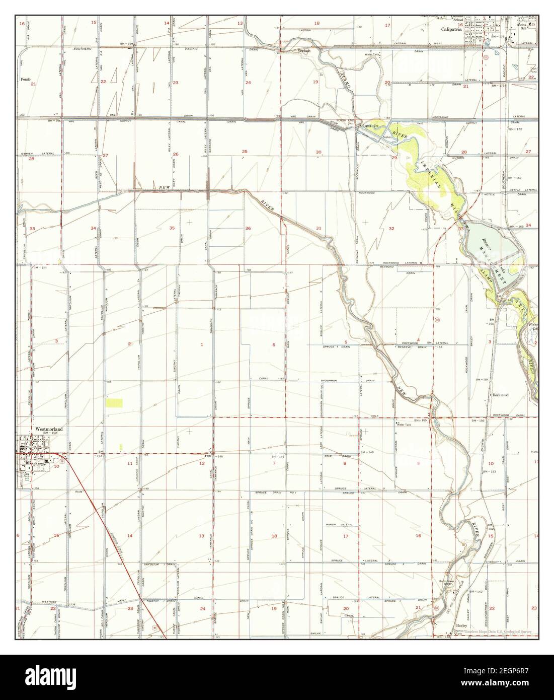 Westmorland, California, map 1956, 124000, United States of America by