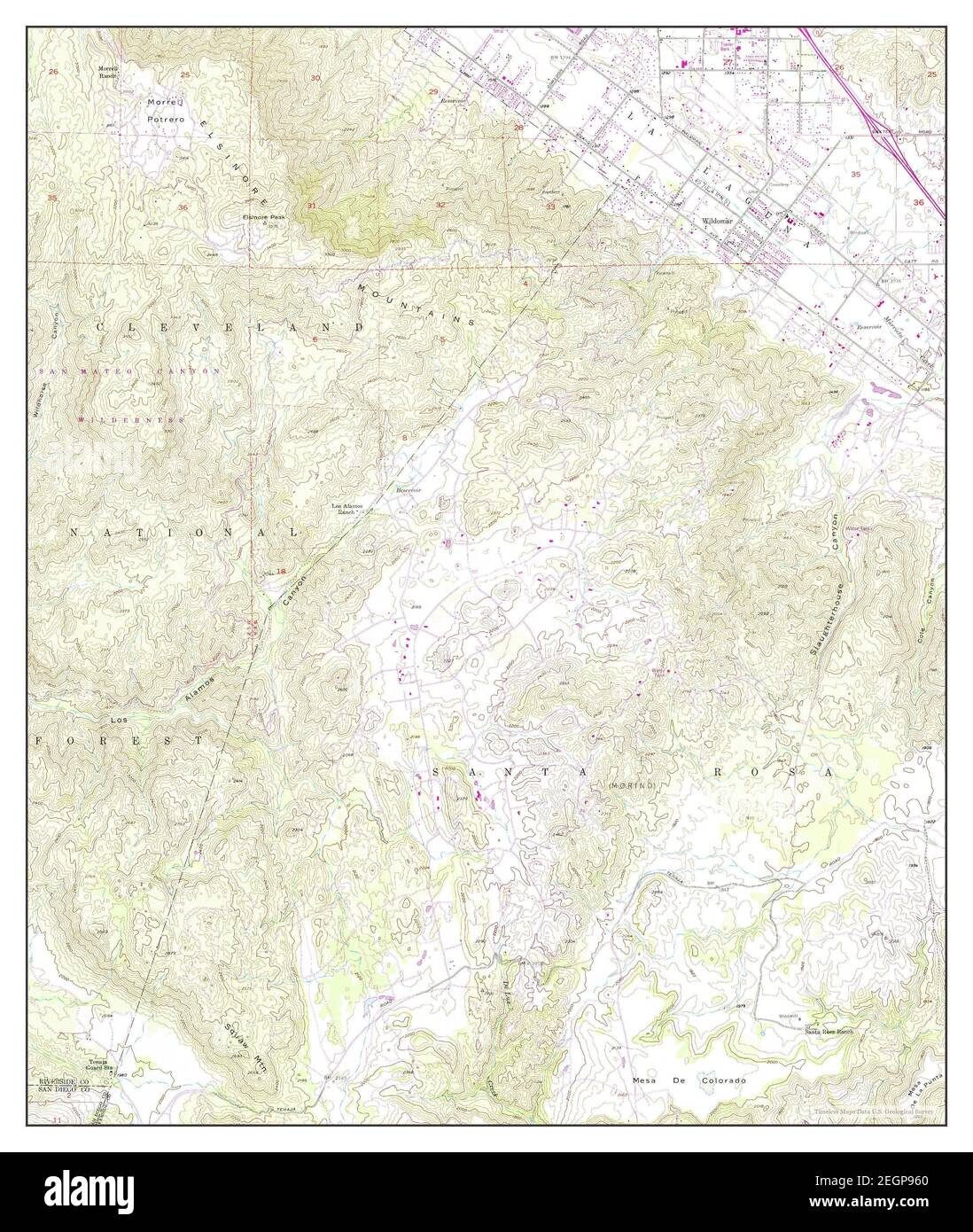 Wildomar, California, map 1953, 124000, United States of America by