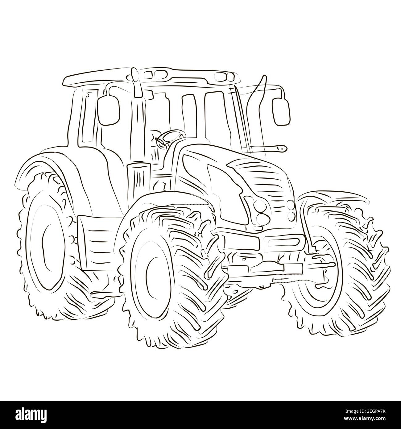 Tracteur Agricole Dessin Tracteur John Deere Vector drawing of the tractor. The drawing is inspired by a real machine. All lines in the drawing can be edited. The background is blank Stock Vector Image & Art - Alamy