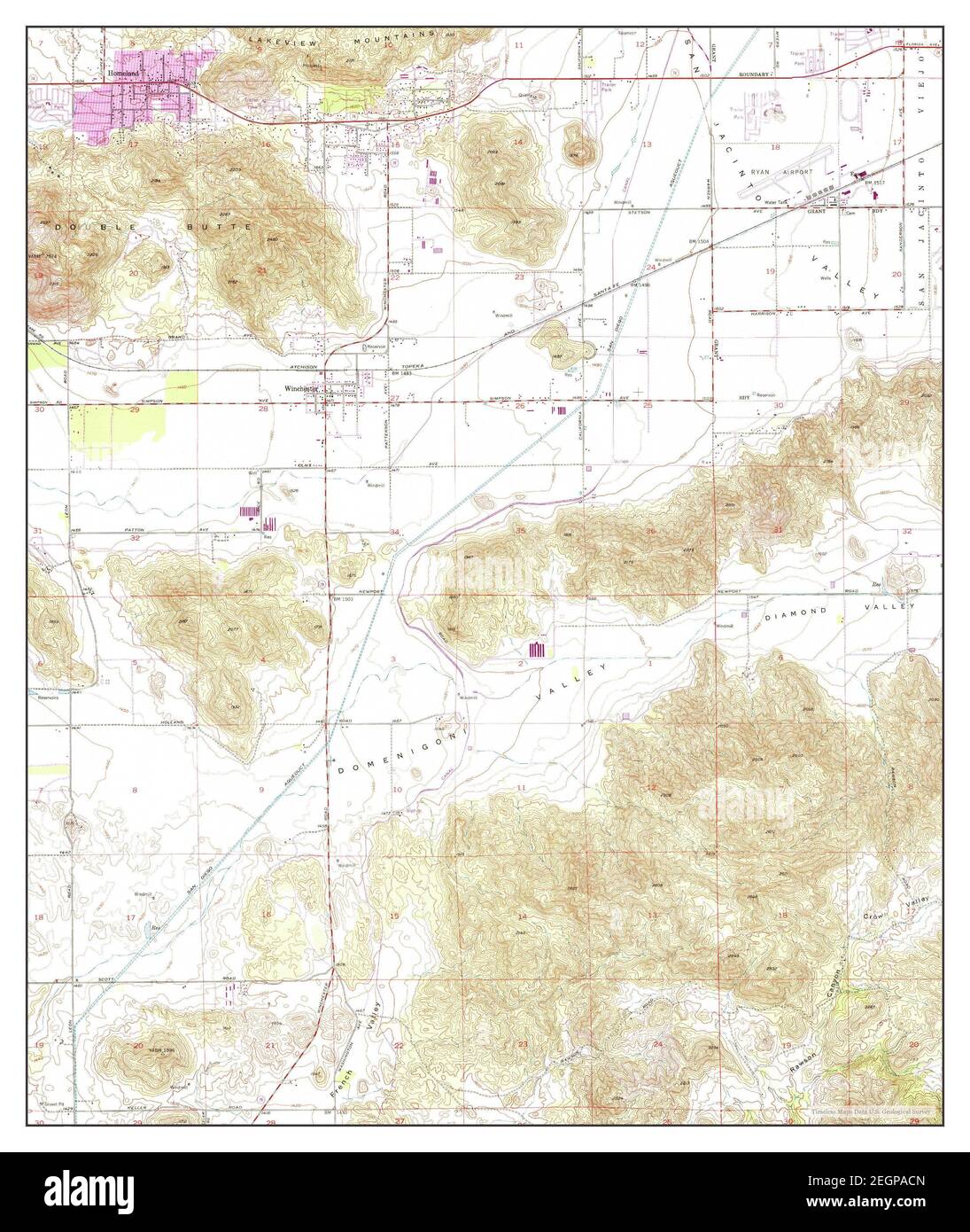 Winchester, California, map 1953, 124000, United States of America by