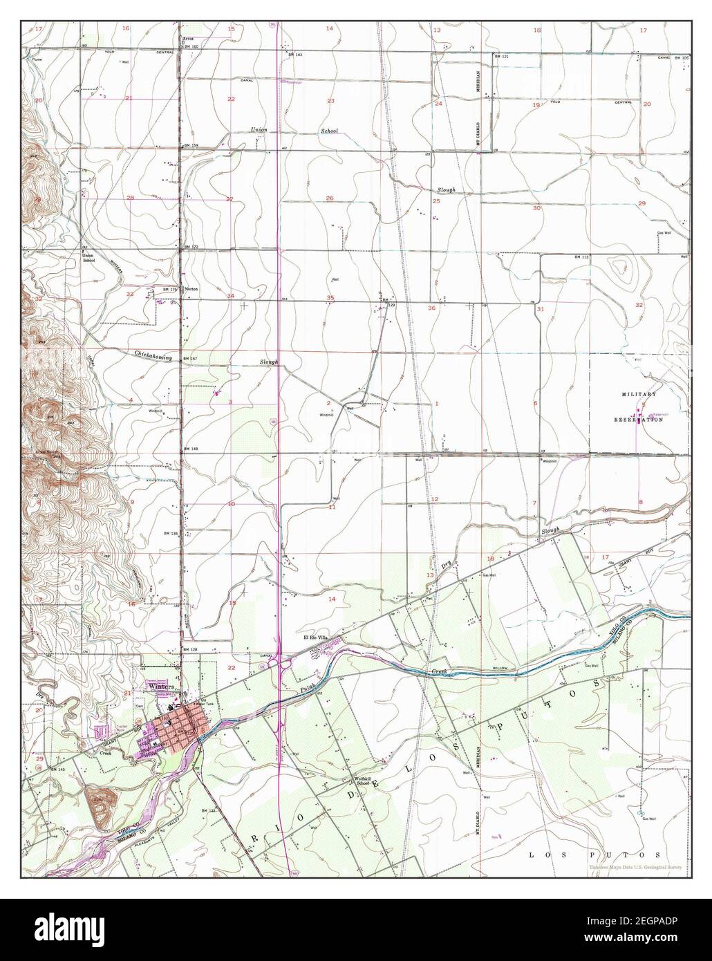 Winters, California, map 1953, 124000, United States of America by