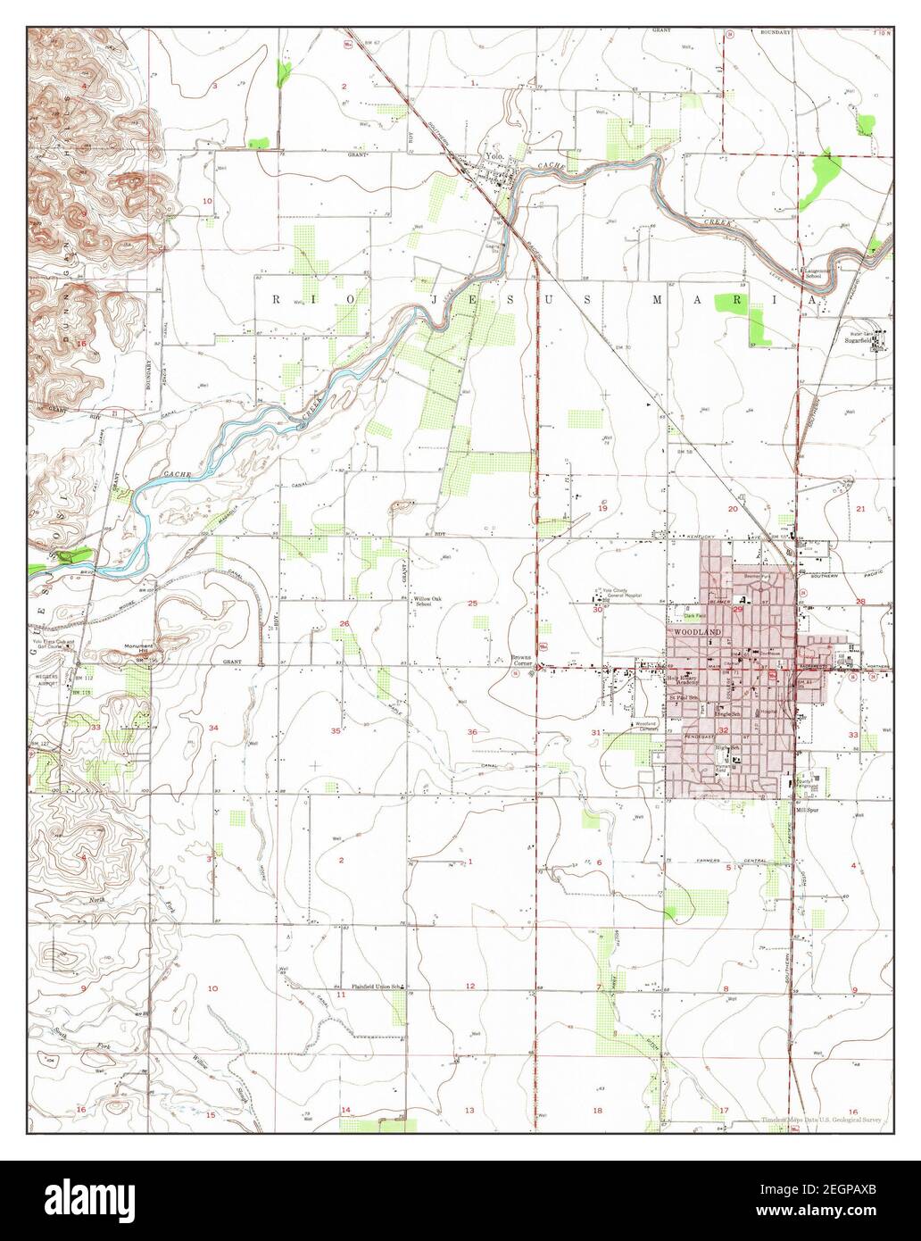Woodland, California, map 1952, 124000, United States of America by