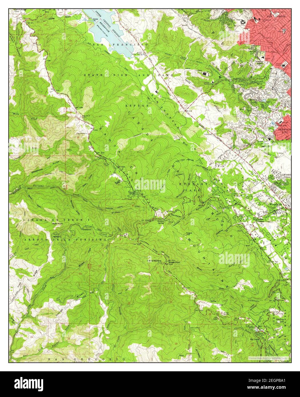 Woodside, California, map 1961, 124000, United States of America by