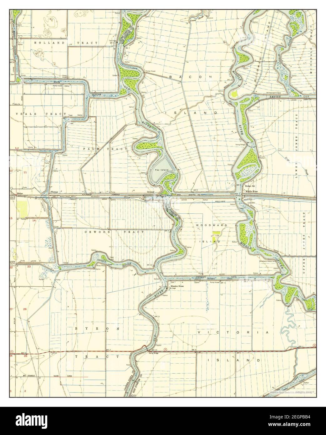 Woodward Island, California, map 1952, 124000, United States of