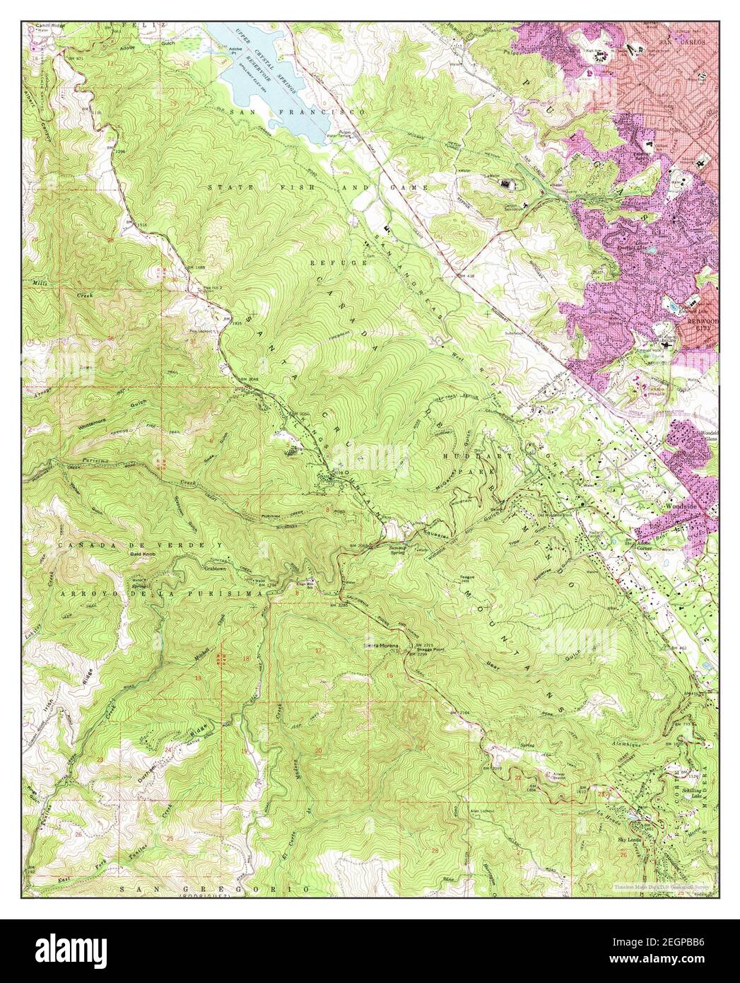 Woodside, California, map 1961, 124000, United States of America by