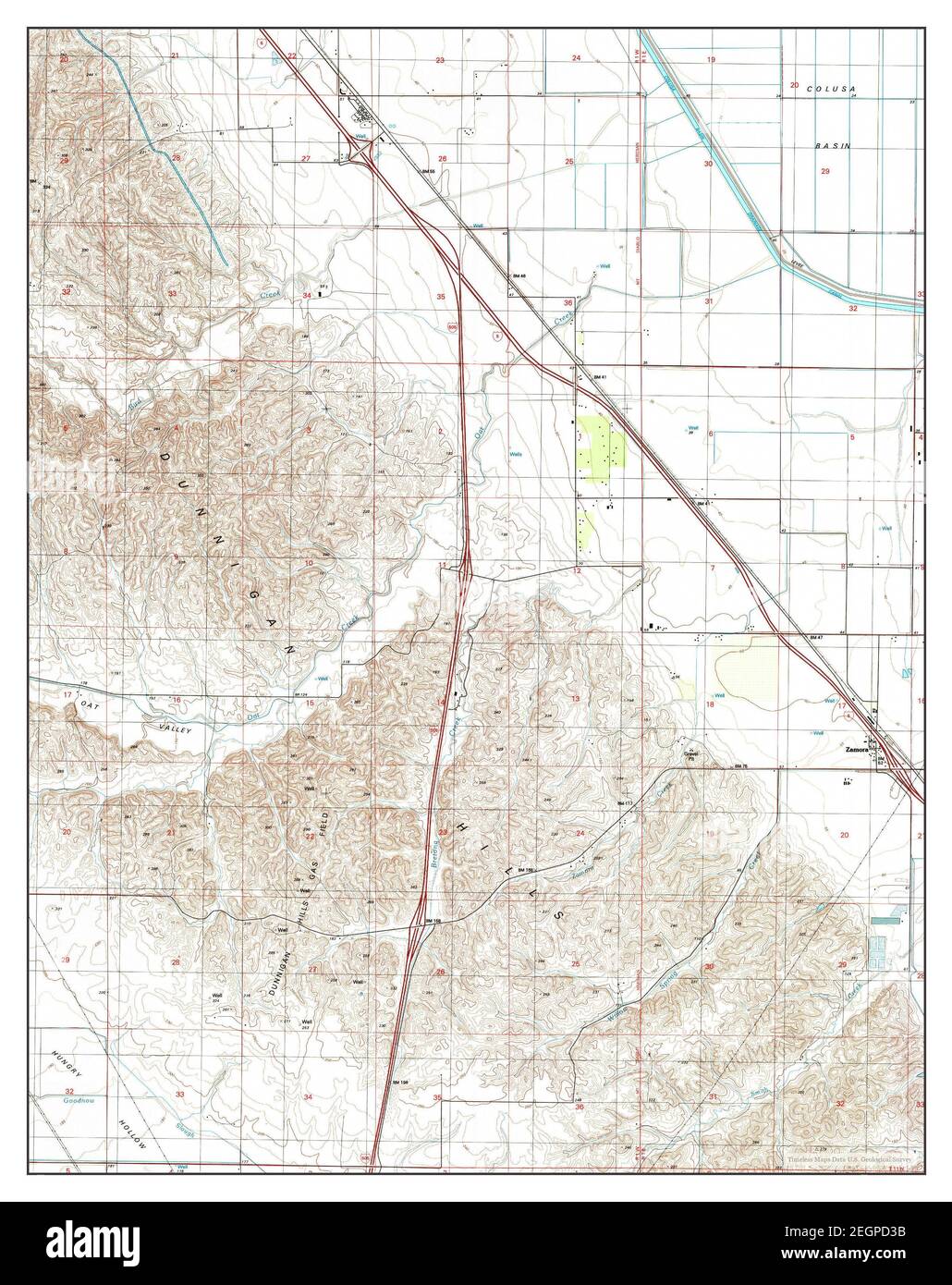 Zamora, California, map 1992, 124000, United States of America by