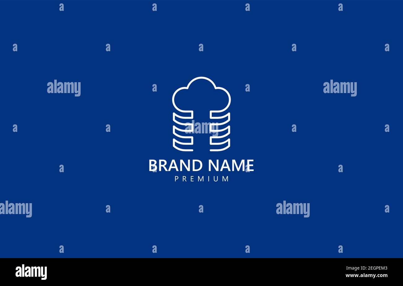 Modern Cloud Tower Property Logo Vector Template suitable for technology and internet business company Stock Vector