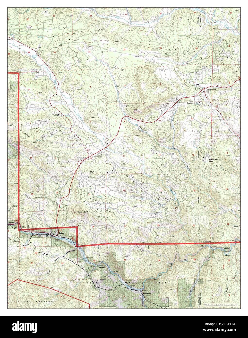 Bailey, Colorado, map 1994, 124000, United States of America by