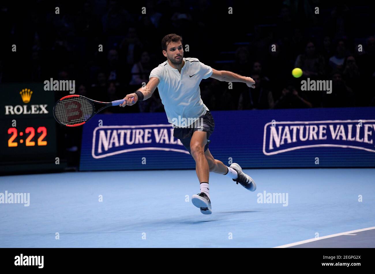 Tennis - ATP World Tour Finals - The O2 Arena, London, Britain - November  19, 2017 Bulgaria's Grigor Dimitrov in action during the final against  Belgium's David Goffin REUTERS/Toby Melville Stock Photo - Alamy