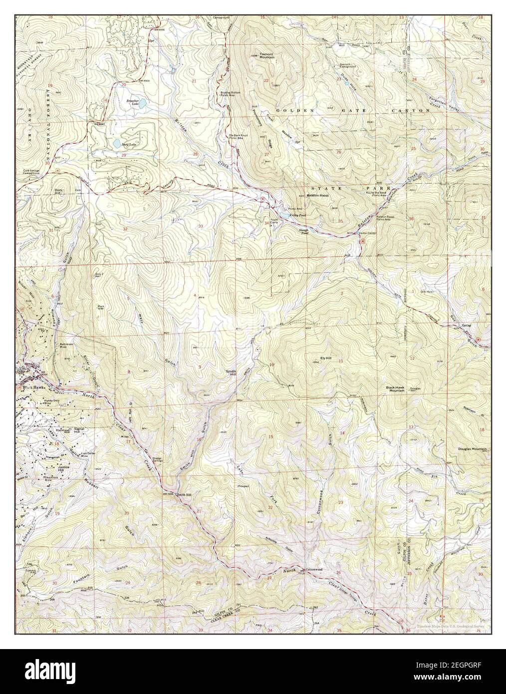 Black Hawk, Colorado, map 1972, 124000, United States of America by Timeless Maps, data U.S