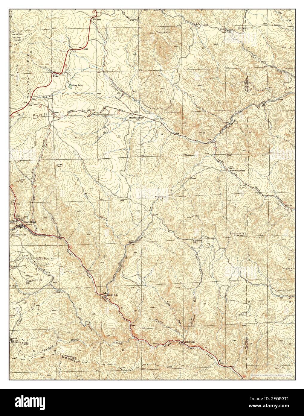 Black Hawk, Colorado, map 1948, 124000, United States of America by Timeless Maps, data U.S
