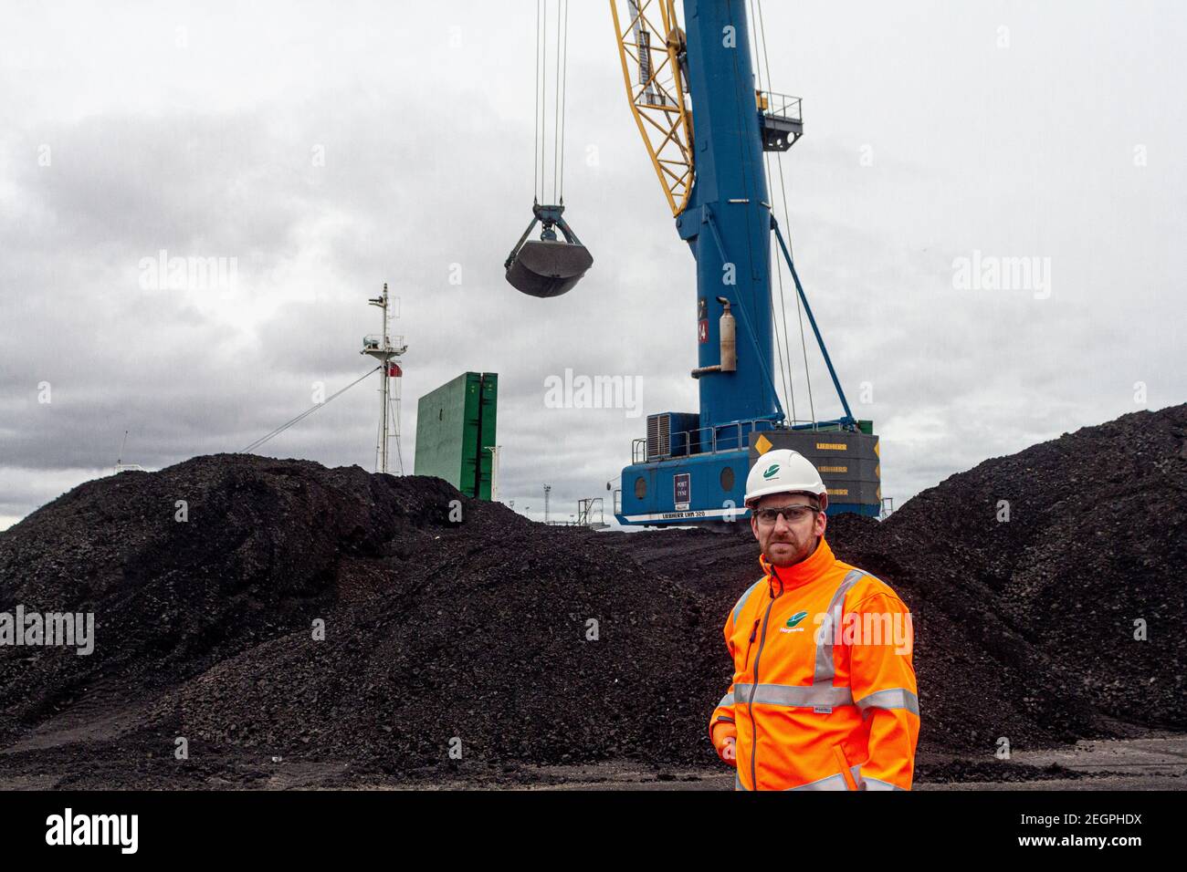 Port of Tyne, England. 18th February 2021. Loading of the last of the