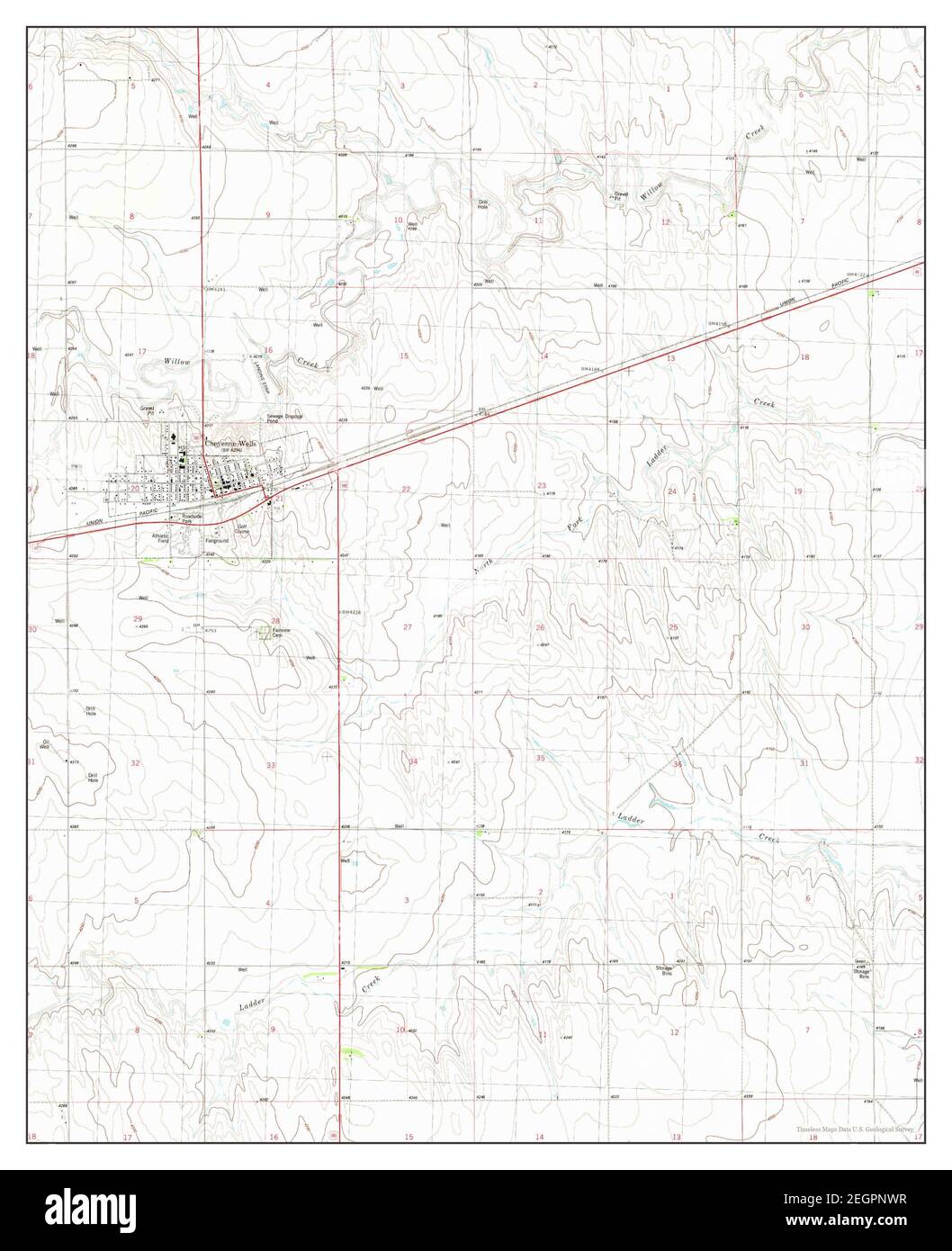 Cheyenne Wells, Colorado, map 1982, 124000, United States of America by Timeless Maps, data U.S