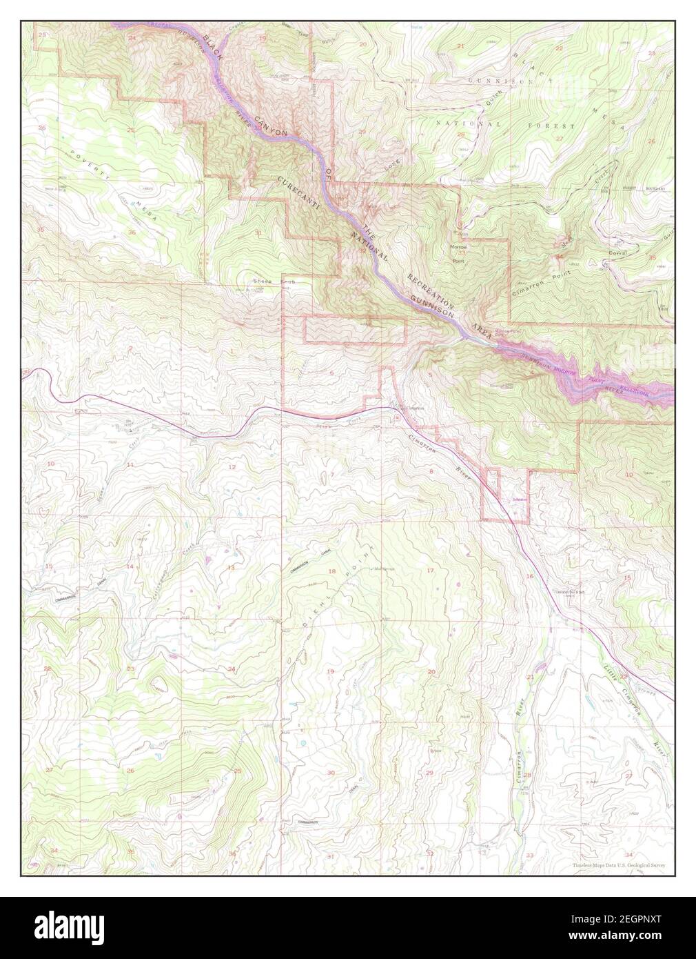 Cimarron, Colorado, map 1956, 124000, United States of America by