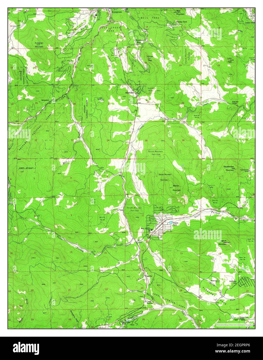 Conifer, Colorado, map 1957, 1:24000, United States of America by