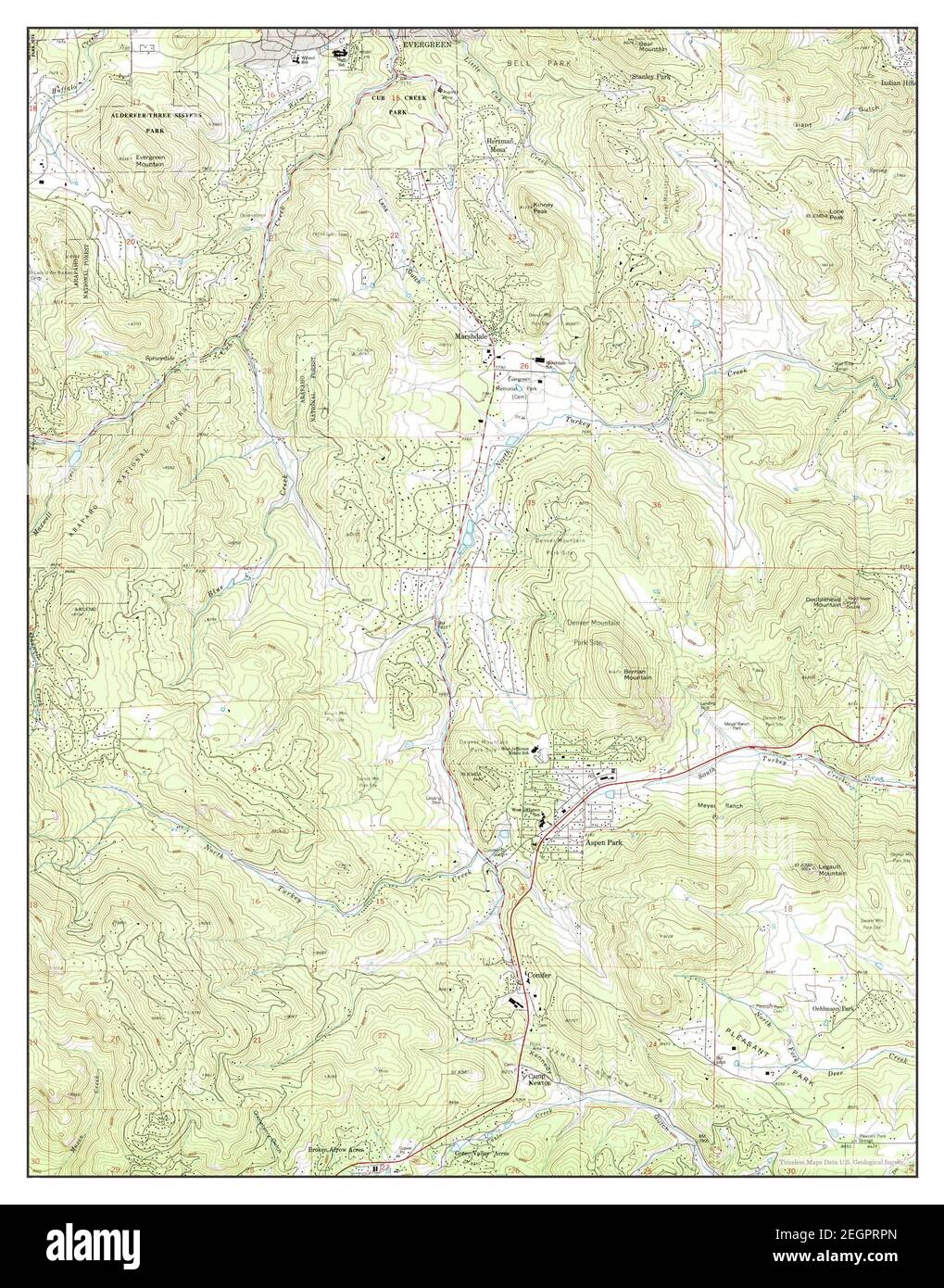 Conifer, Colorado, map 1965, 1:24000, United States of America by