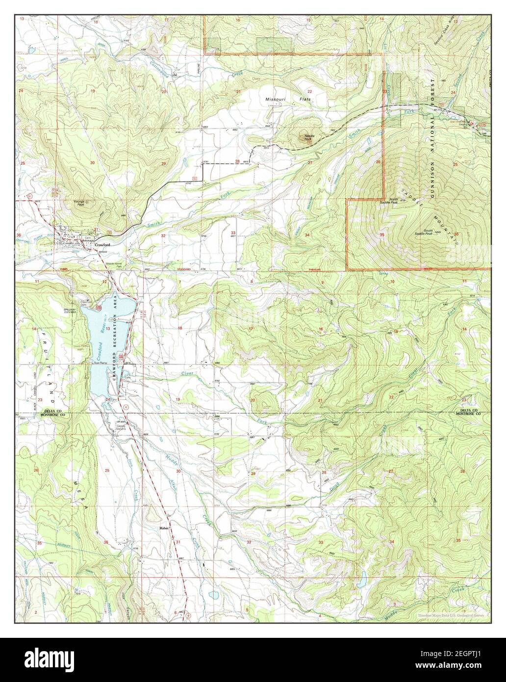 Crawford, Colorado Map 2001
