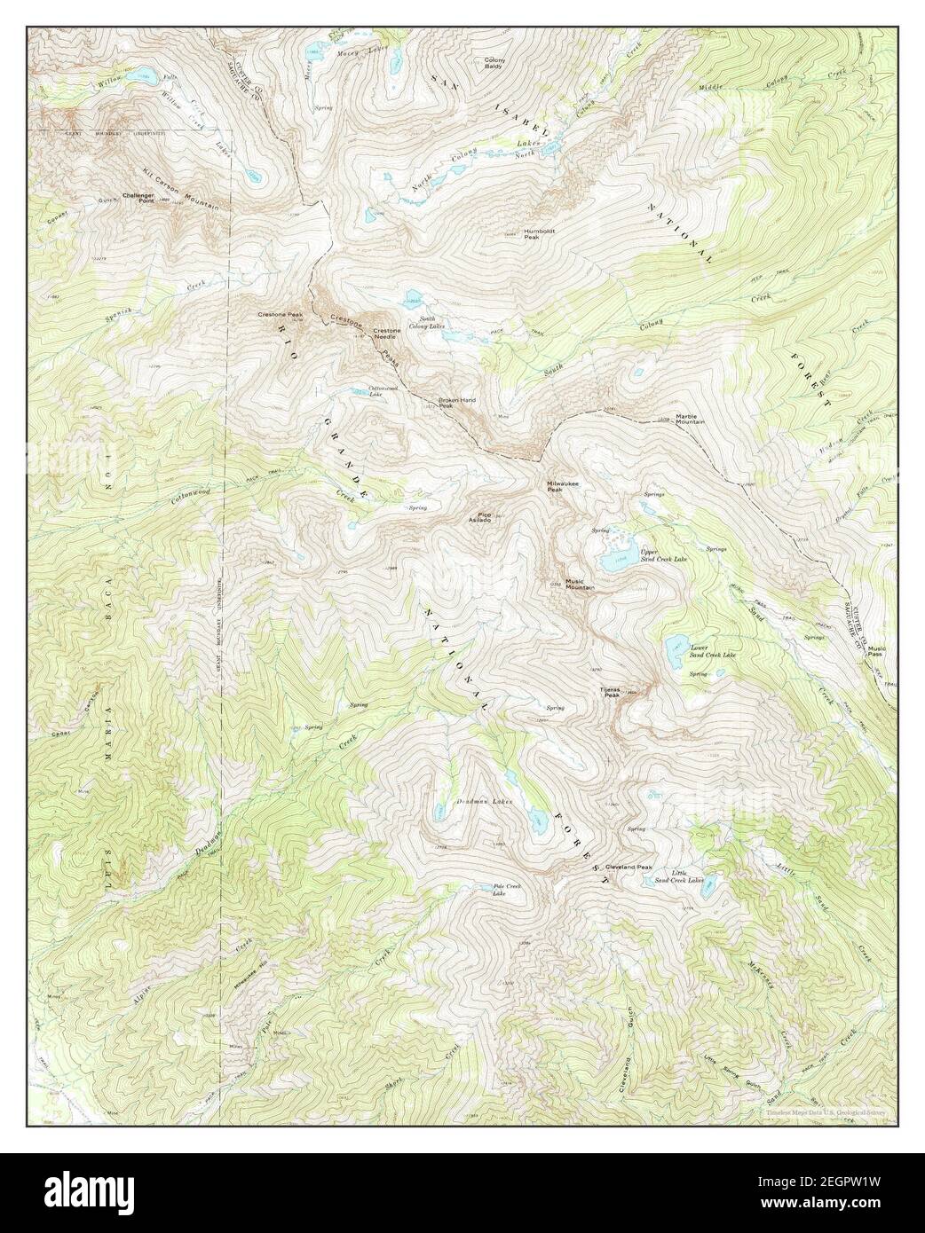 Crestone Peak, Colorado, map 1967, 124000, United States of America by