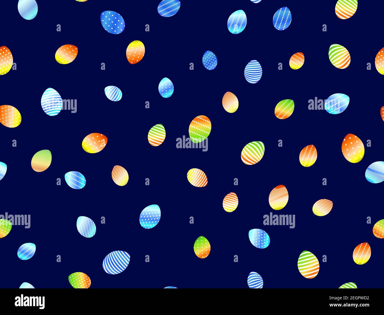 Easter eggs seamless pattern. Easter eggs with gradient and pattern. Festive background for banners, printing on paper, wrapper. Vector illustration Stock Vector