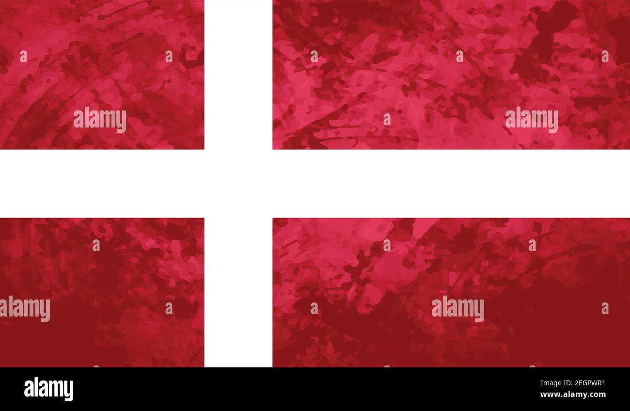 Denmark flag with waving grunge texture. Vector background Stock Vector ...