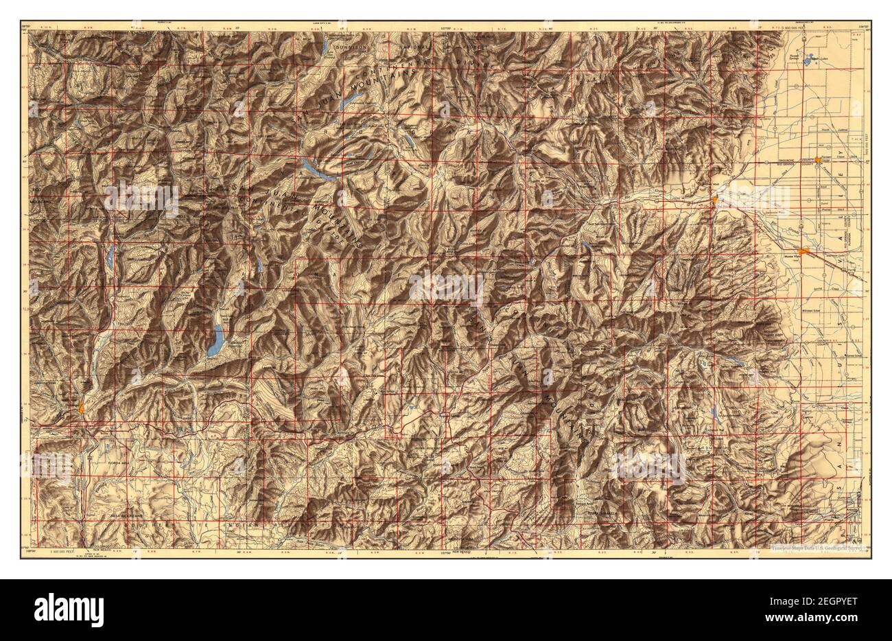 Durango, Colorado, map 1954, 1250000, United States of America by Timeless Maps, data U.S