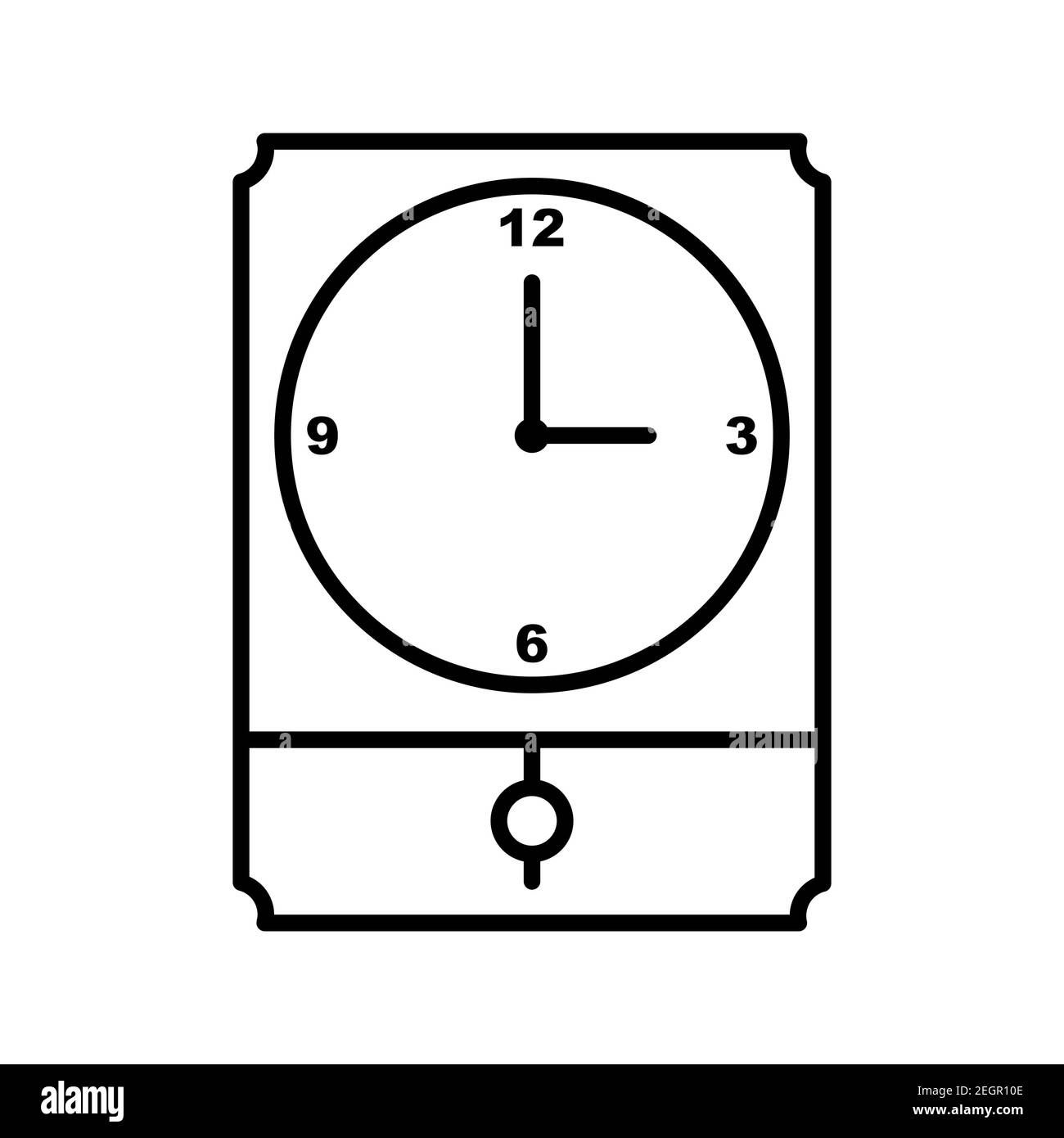 Illustration of clock line vector icon isolated on white background