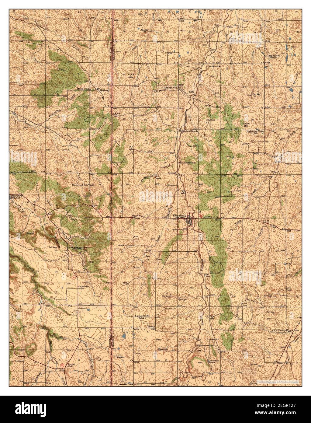 Elizabeth, Colorado, map 1945, 162500, United States of America by
