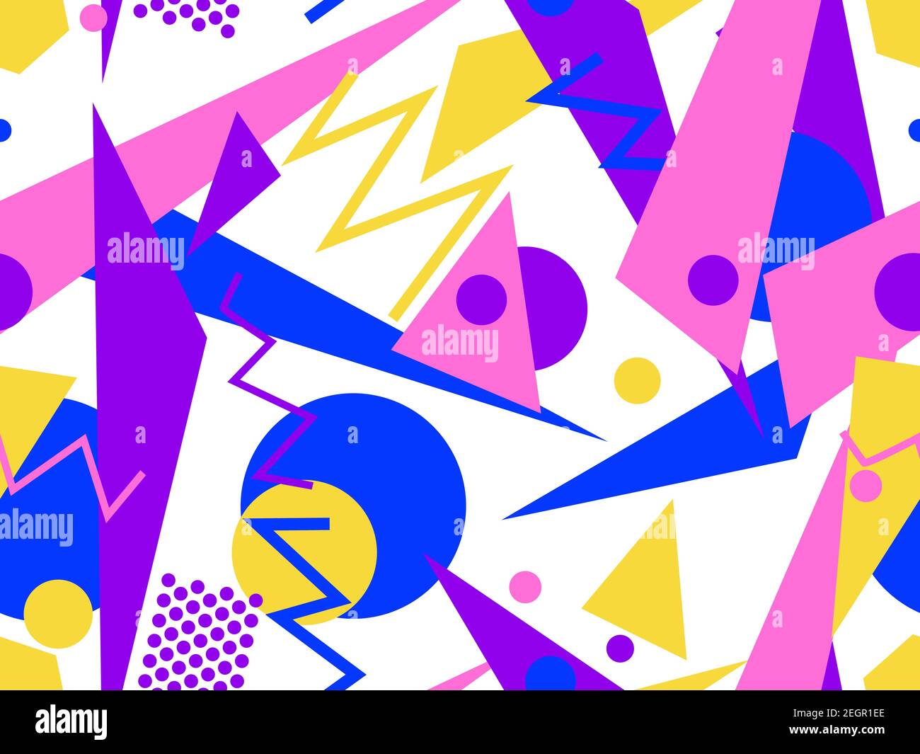 Memphis seamless pattern. Geometric elements memphis in the style of 80 ...