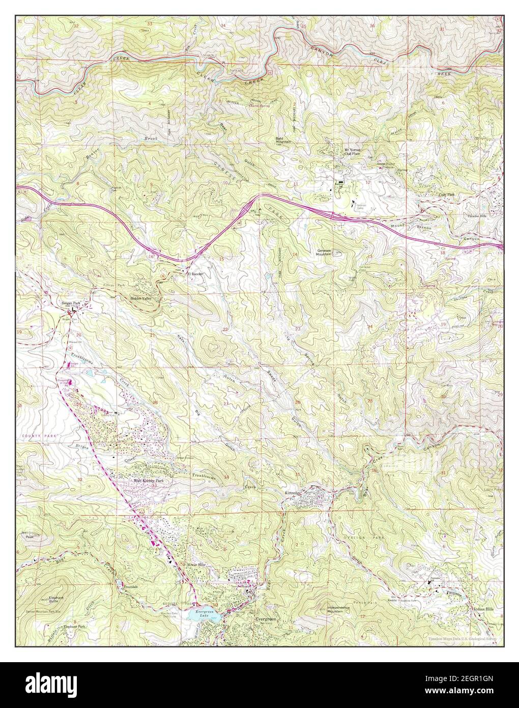 Evergreen colorado map hires stock photography and images Alamy