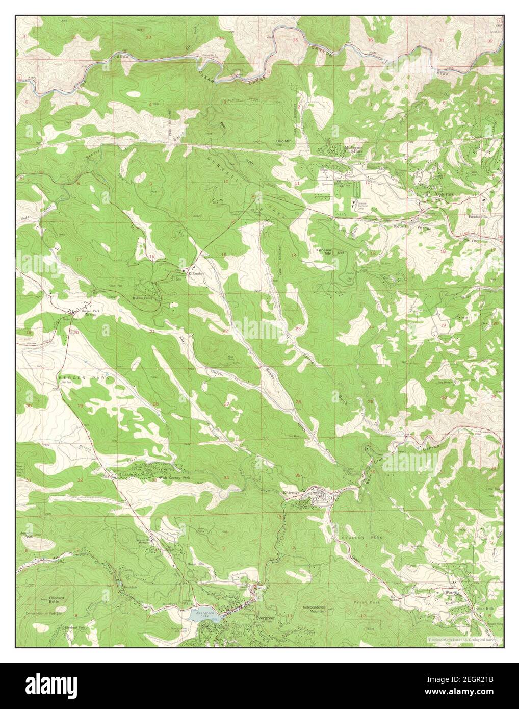 Evergreen, Colorado, map 1960, 124000, United States of America by