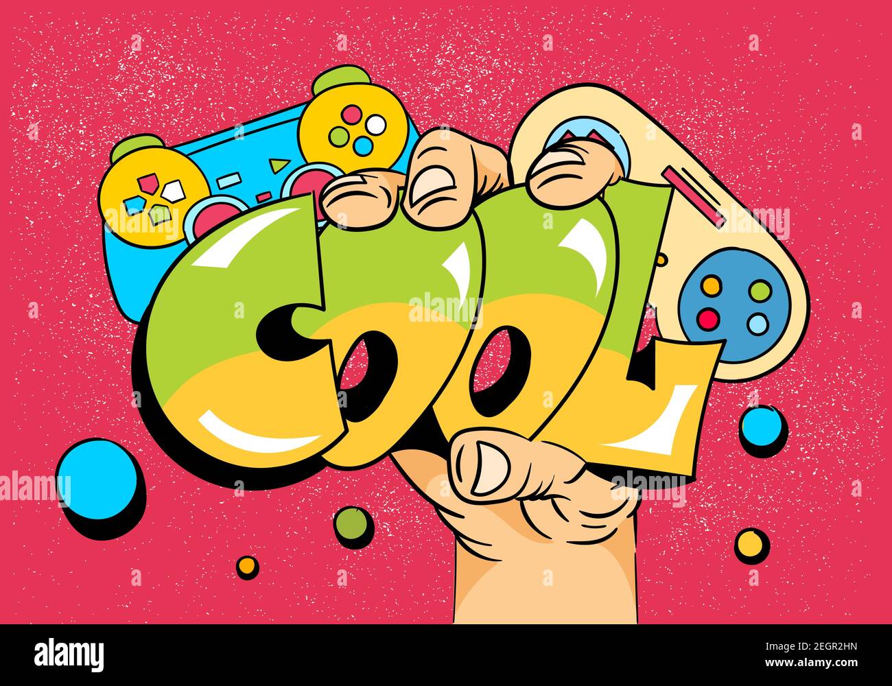 Graffiti gamepad illustration. Cartoon joystick Stock Vector