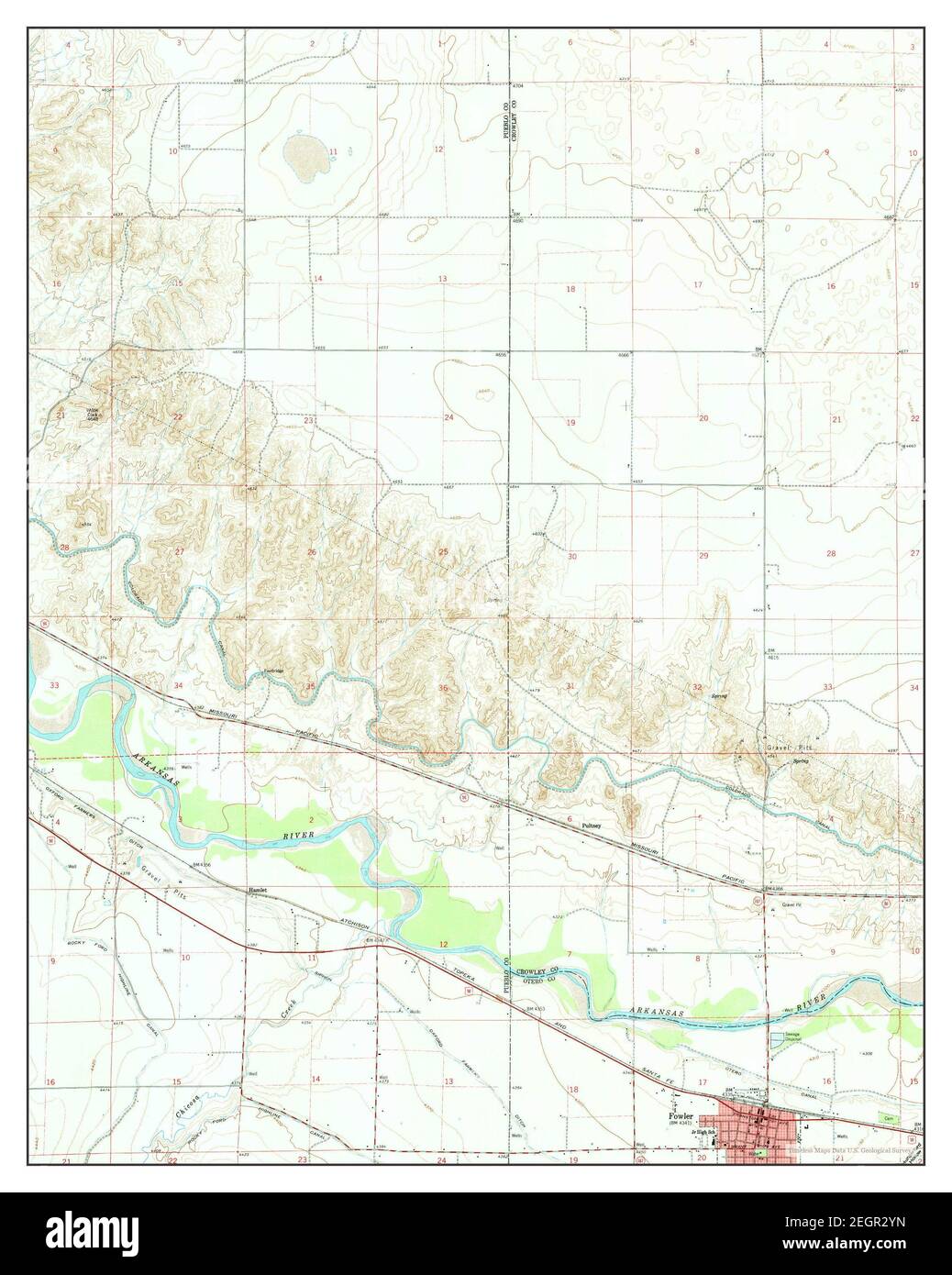 Fowler, Colorado, map 1960, 124000, United States of America by