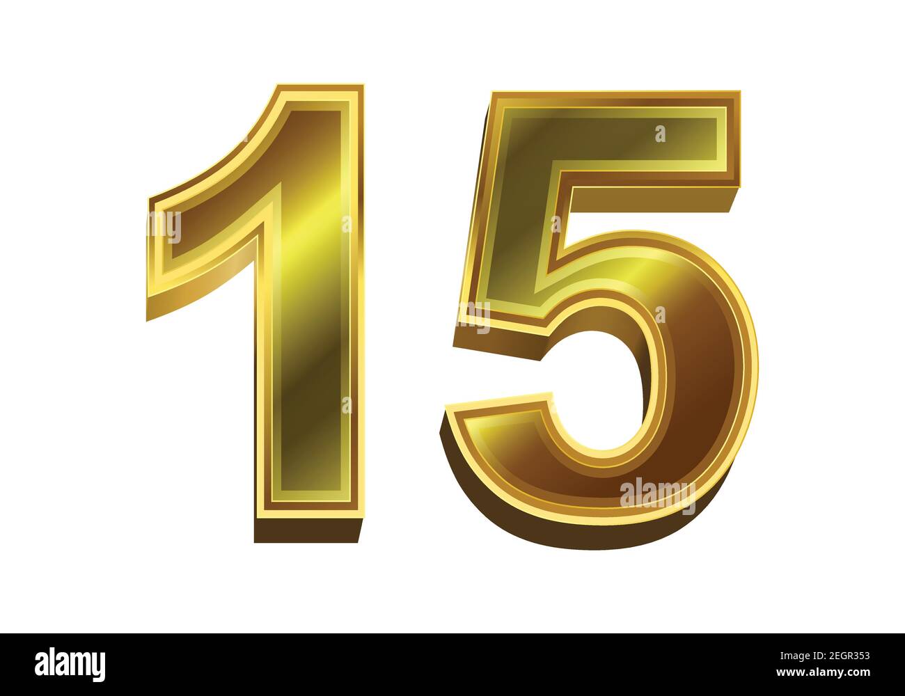 Gold number 15 Cut Out Stock Images & Pictures - Alamy