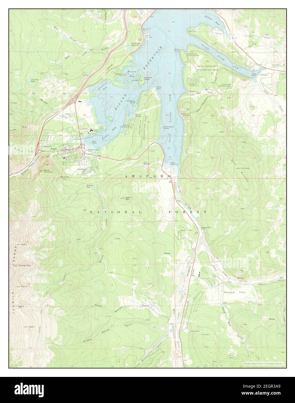 Frisco Colorado Map from 1970