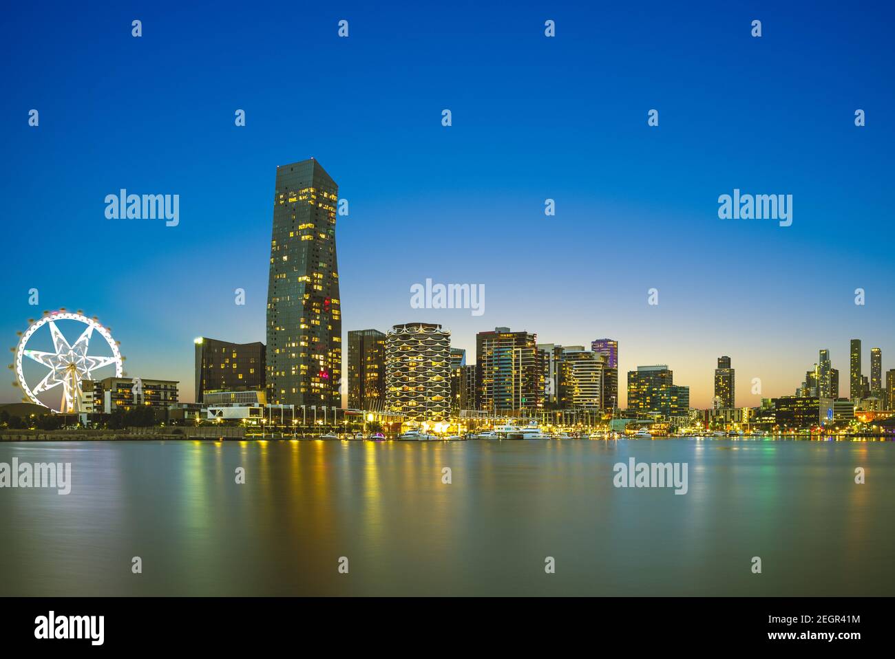 melbourne city business district (cbd) by yarra river in australia Stock Photo