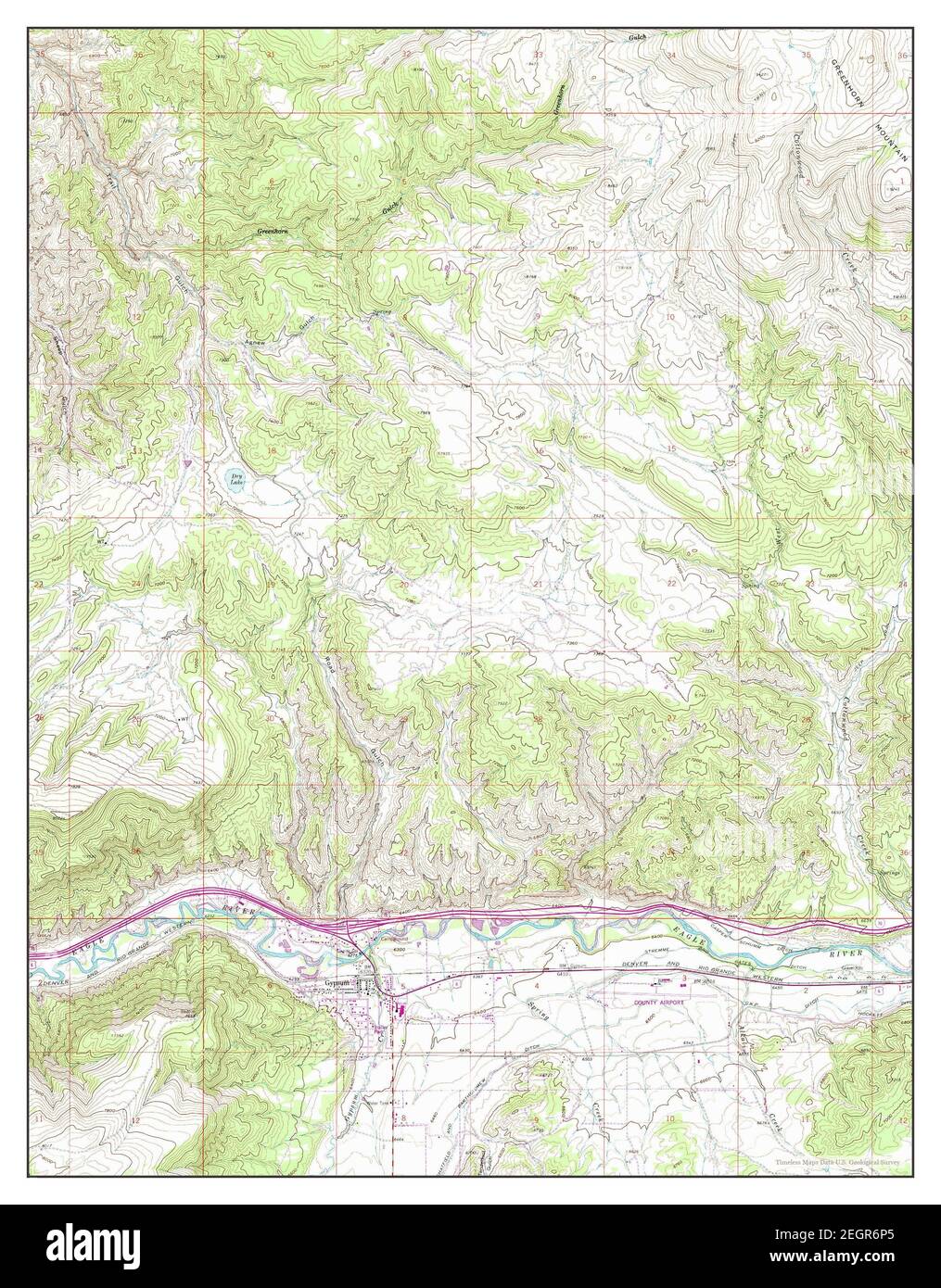 Gypsum, Colorado, map 1962, 124000, United States of America by