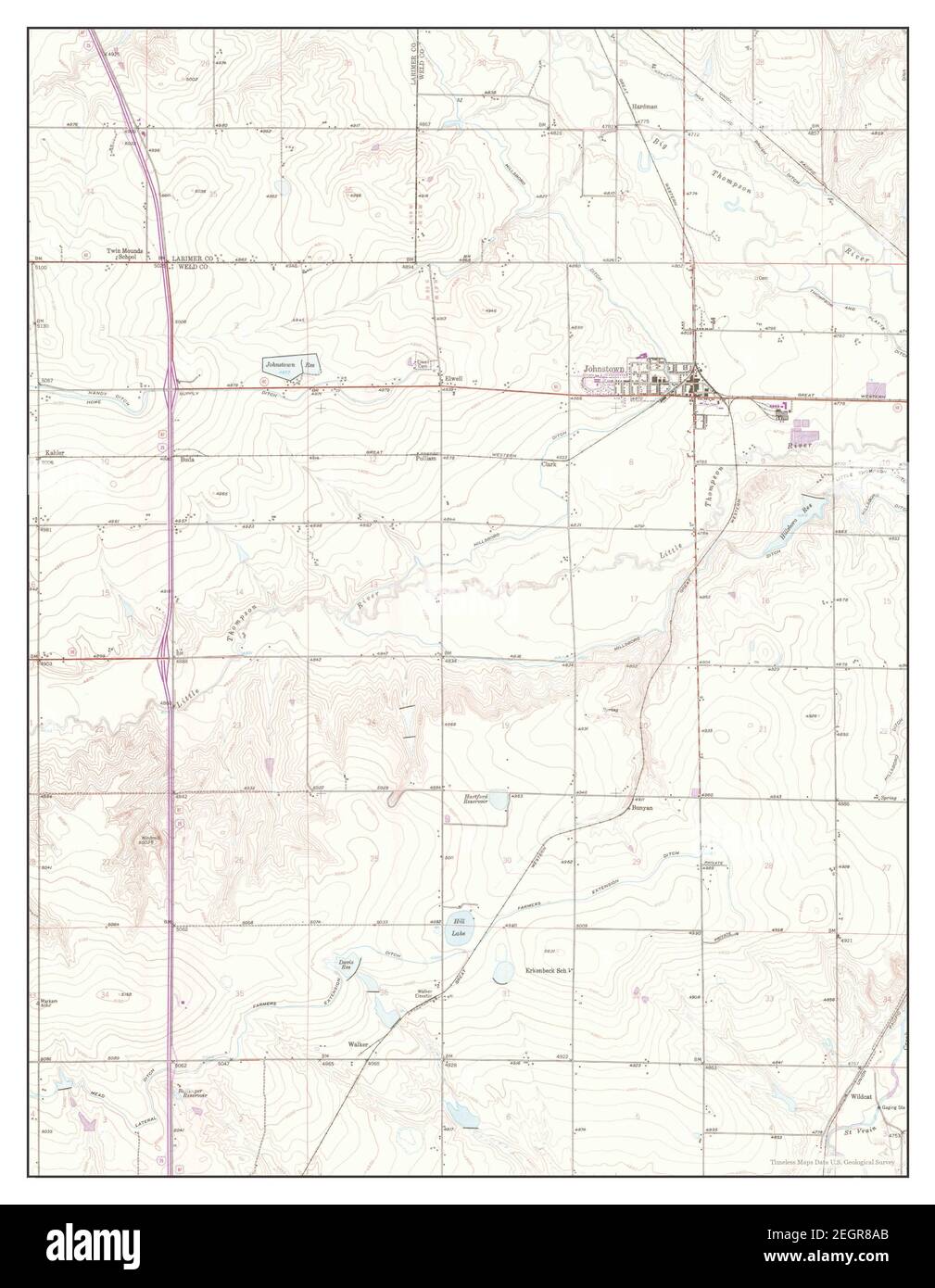 Johnstown, Colorado, map 1950, 124000, United States of America by