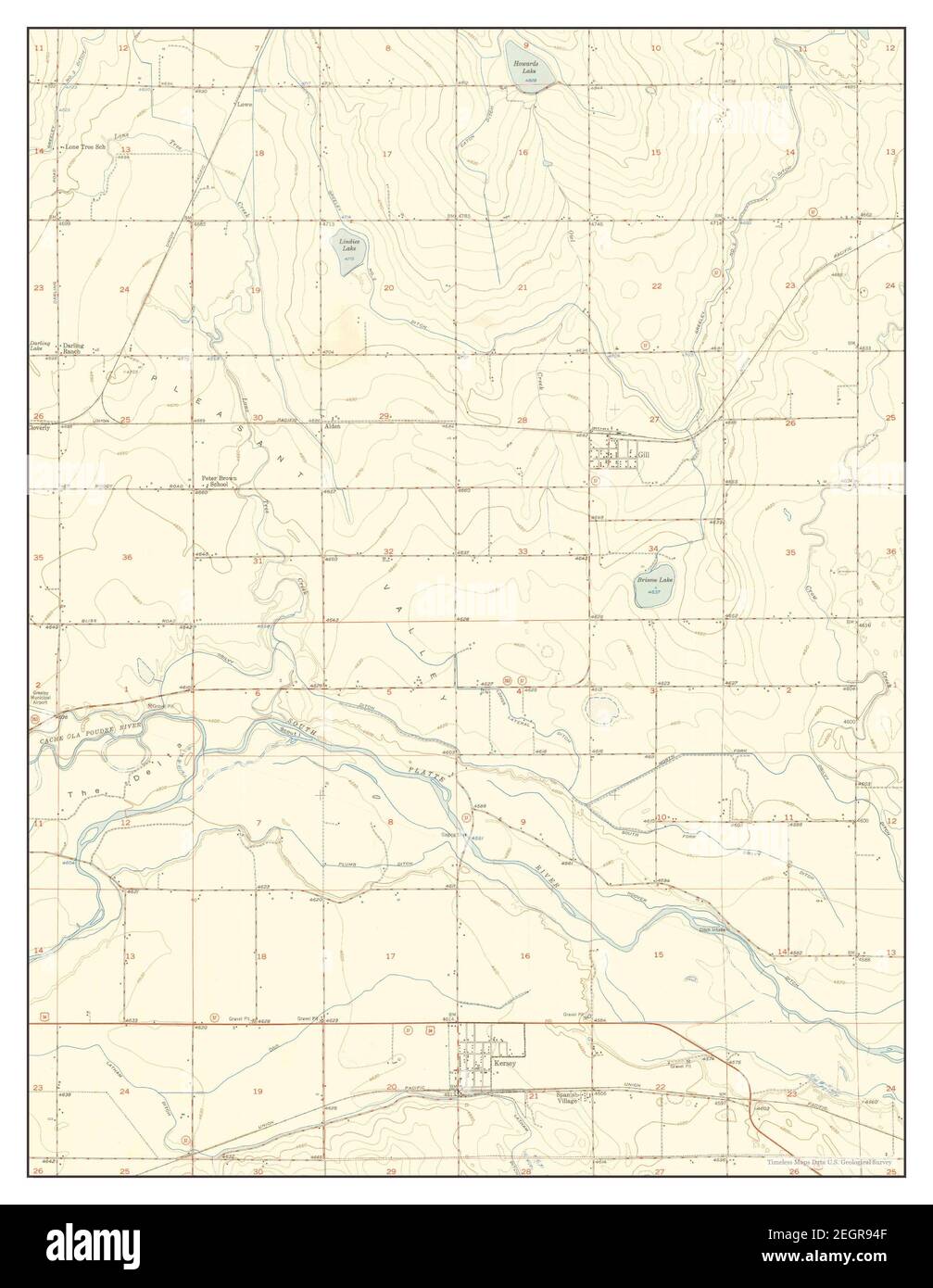 Kersey, Colorado, map 1950, 124000, United States of America by