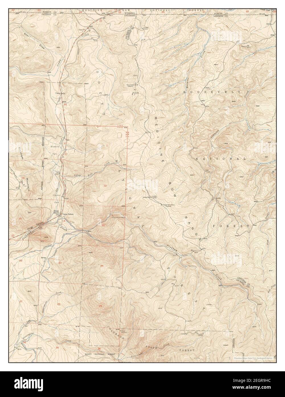 Kings Canyon, Colorado, map 1952, 1:24000, United States of America by Timeless Maps, data U.S. Geological Survey Stock Photo