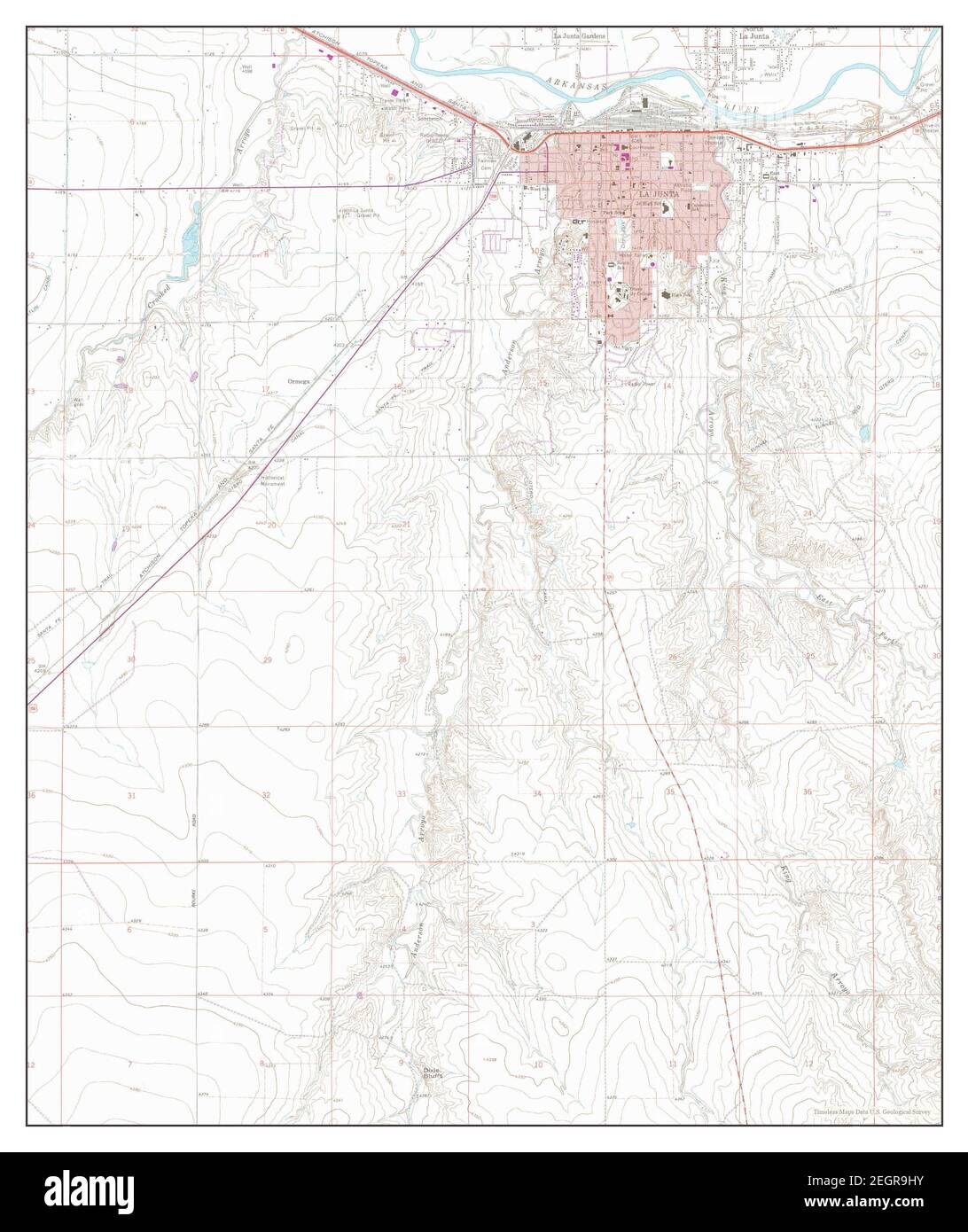 La Junta, Colorado, map 1966, 1:24000, United States of America by Timeless Maps, data U.S. Geological Survey Stock Photo