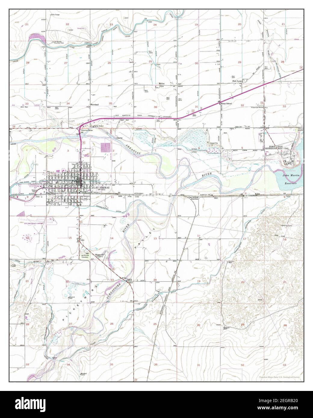 Las Animas, Colorado, map 1953, 124000, United States of America by