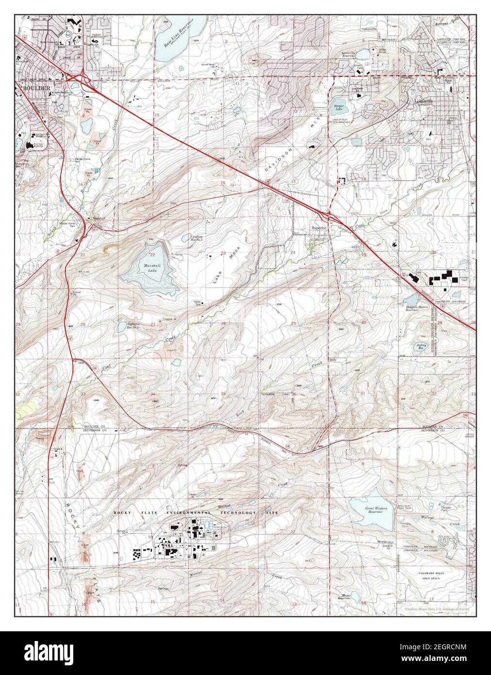 Louisville, Colorado, map 1965, 124000, United States of America by