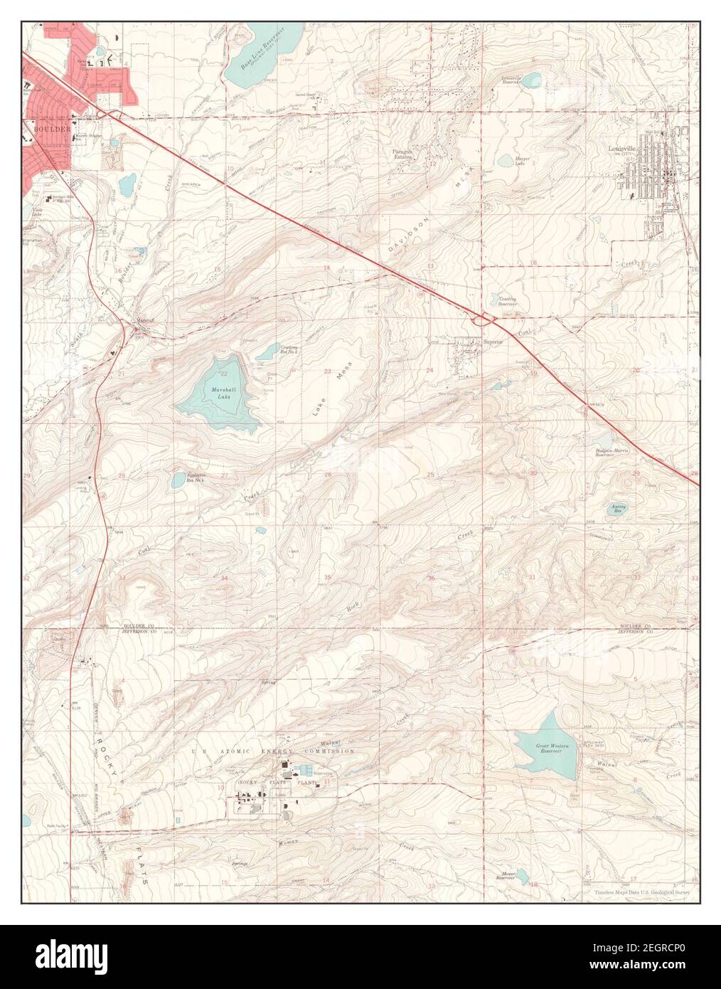 Louisville, Colorado, map 1965, 124000, United States of America by