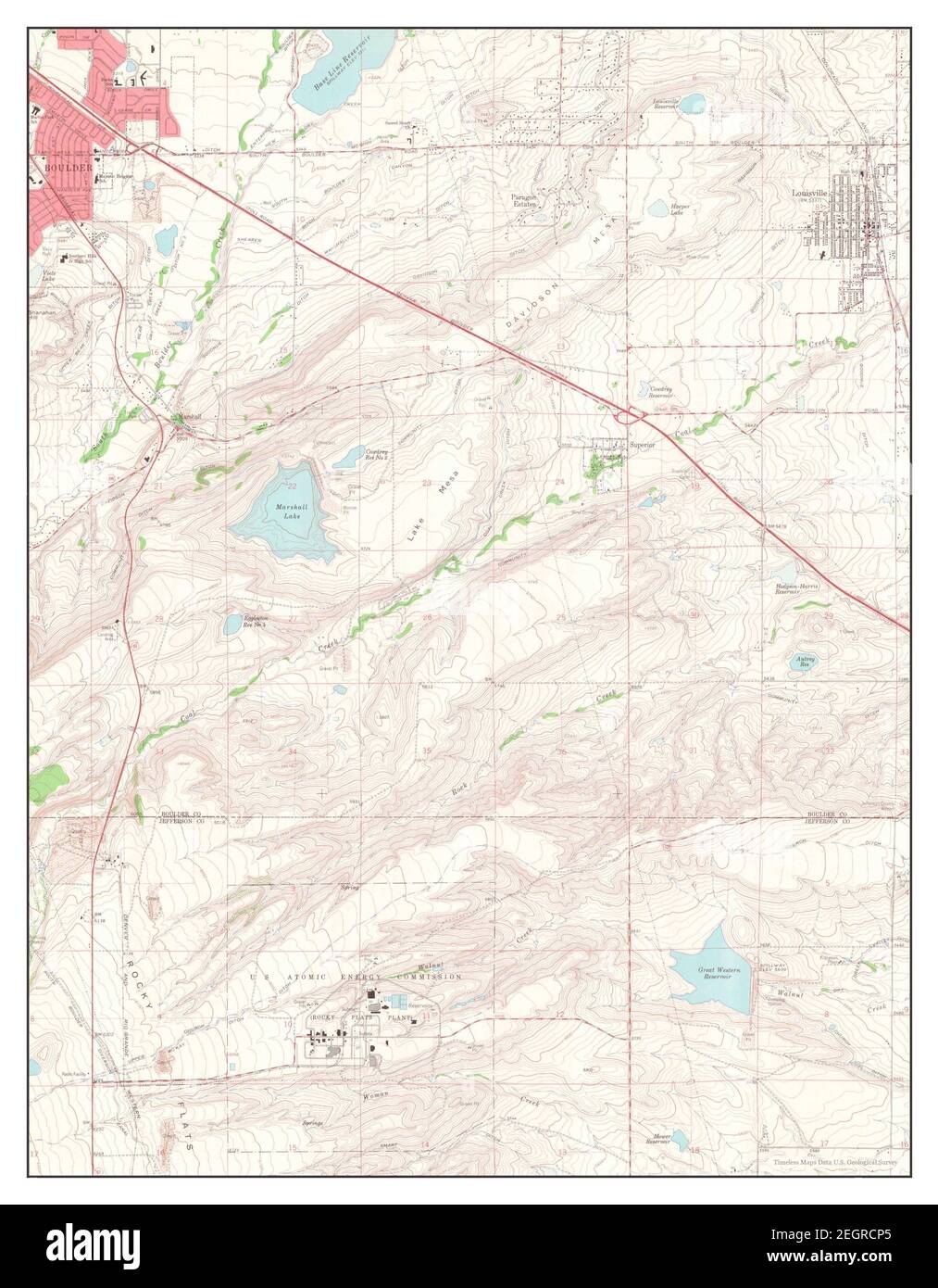 Louisville, Colorado, map 1965, 124000, United States of America by