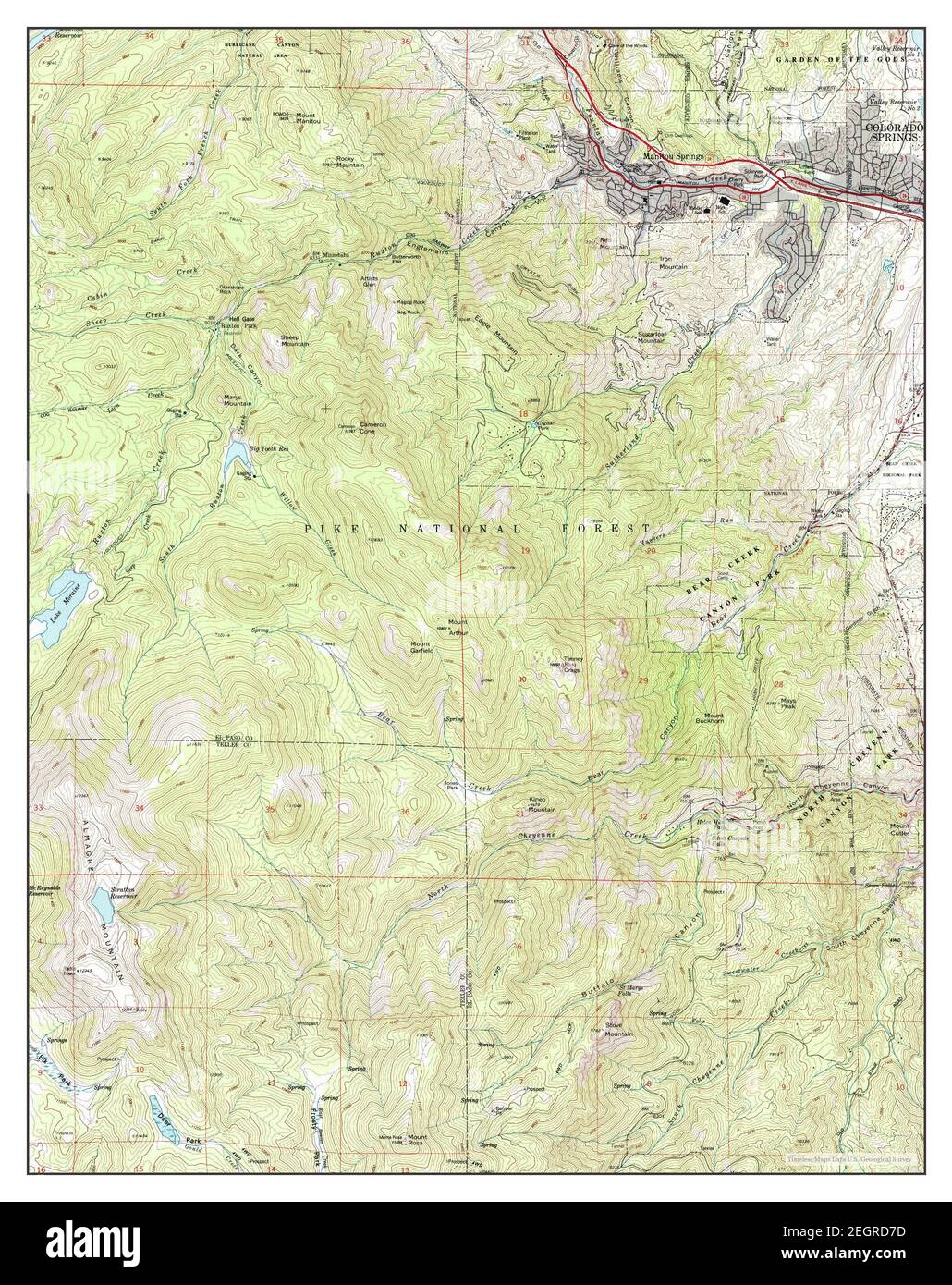 Manitou Springs, Colorado, map 1961, 124000, United States of America