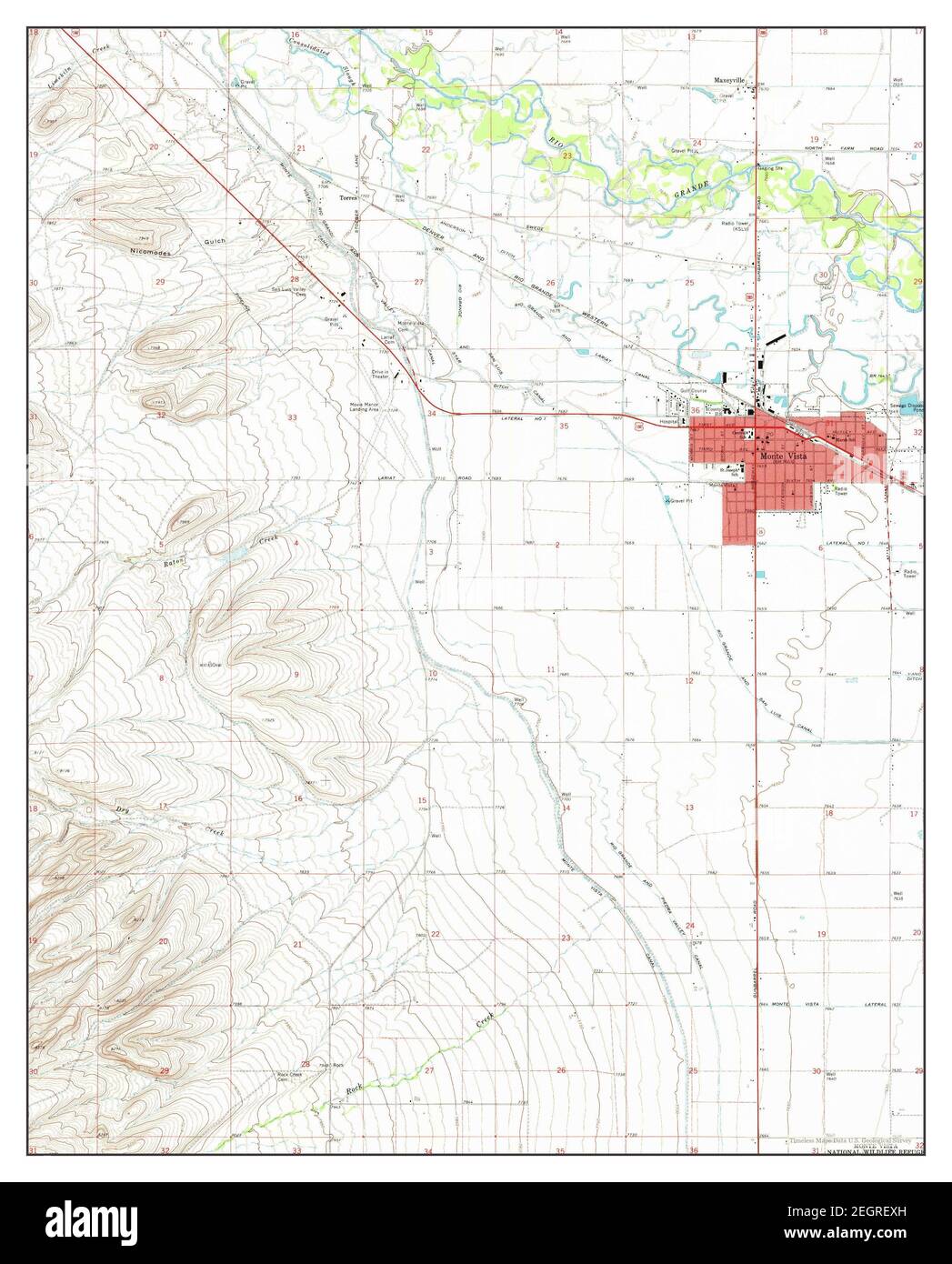 Monte Vista Colorado Map Monte Vista, Colorado, Map 1964, 1:24000, United States Of America By  Timeless Maps, Data U.s. Geological Survey Stock Photo - Alamy