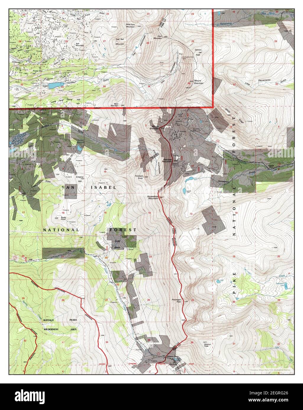 Mount Sherman, Colorado, map 1994, 1:24000, United States of America by ...