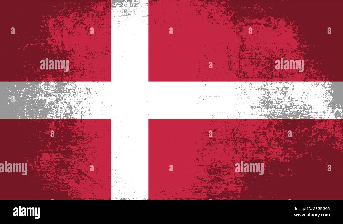 Denmark flag with waving grunge texture. Vector background Stock Vector ...