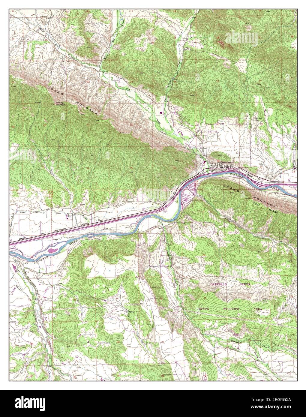 New Castle, Colorado, map 1962, 124000, United States of America by