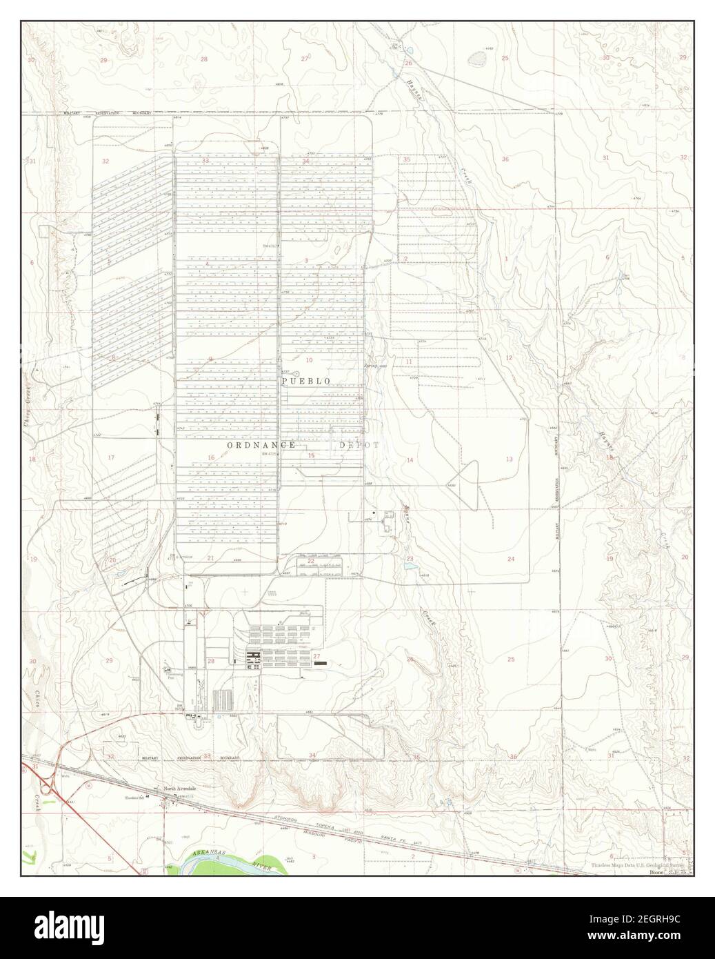 North Avondale, Colorado, map 1960, 124000, United States of America